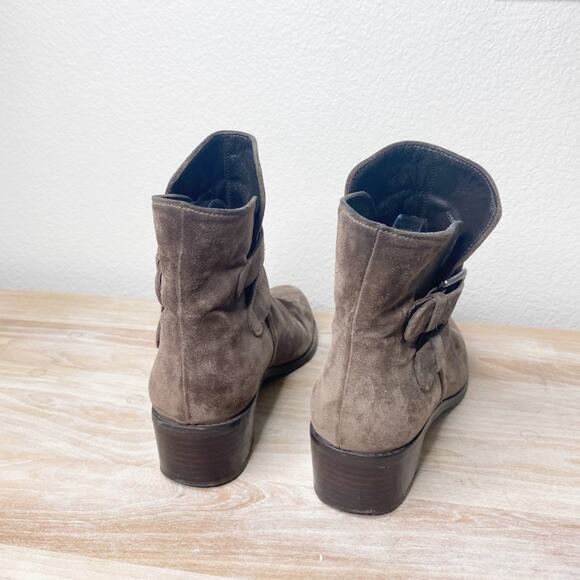 stuart weitzman brown suede buckle boots size 9 - Picture 7 of 11